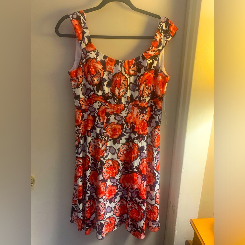 NWT London Times Floral Print Sleeveless Midi Dress Sz. 10